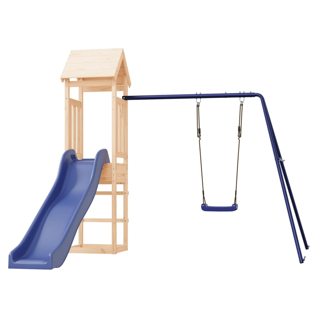 Playhouse with Slide Swing Solid Wood Pine
