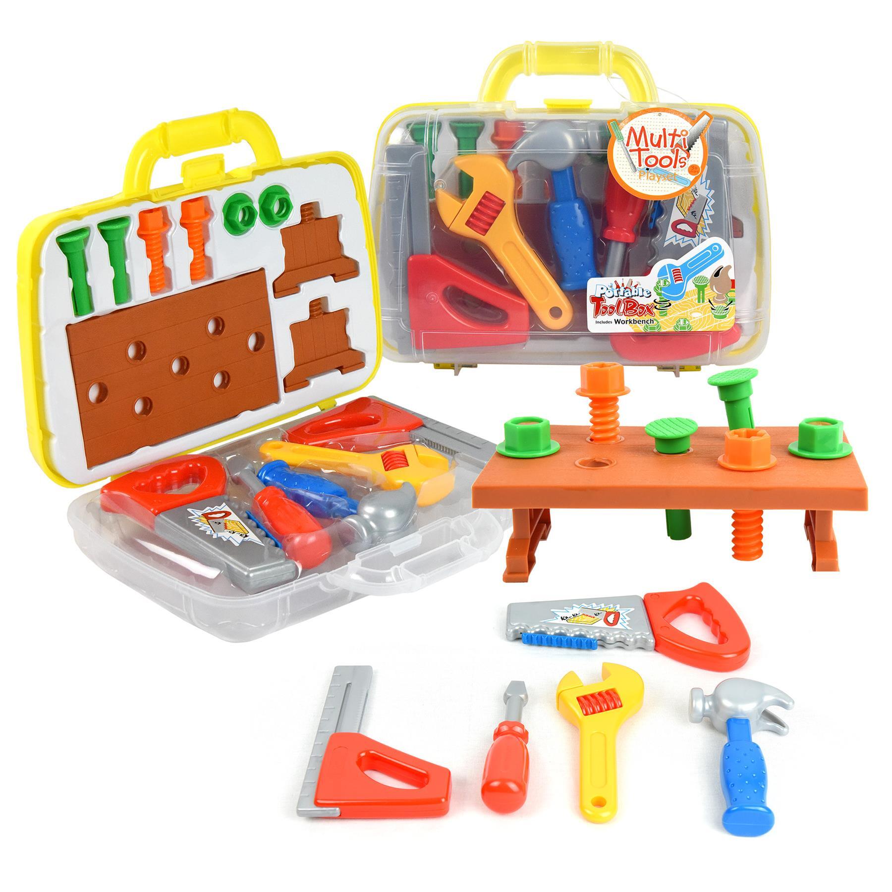 Childrens Kids DIY Portable Tool Set Carry Case Play Set Toy, 13 Piece