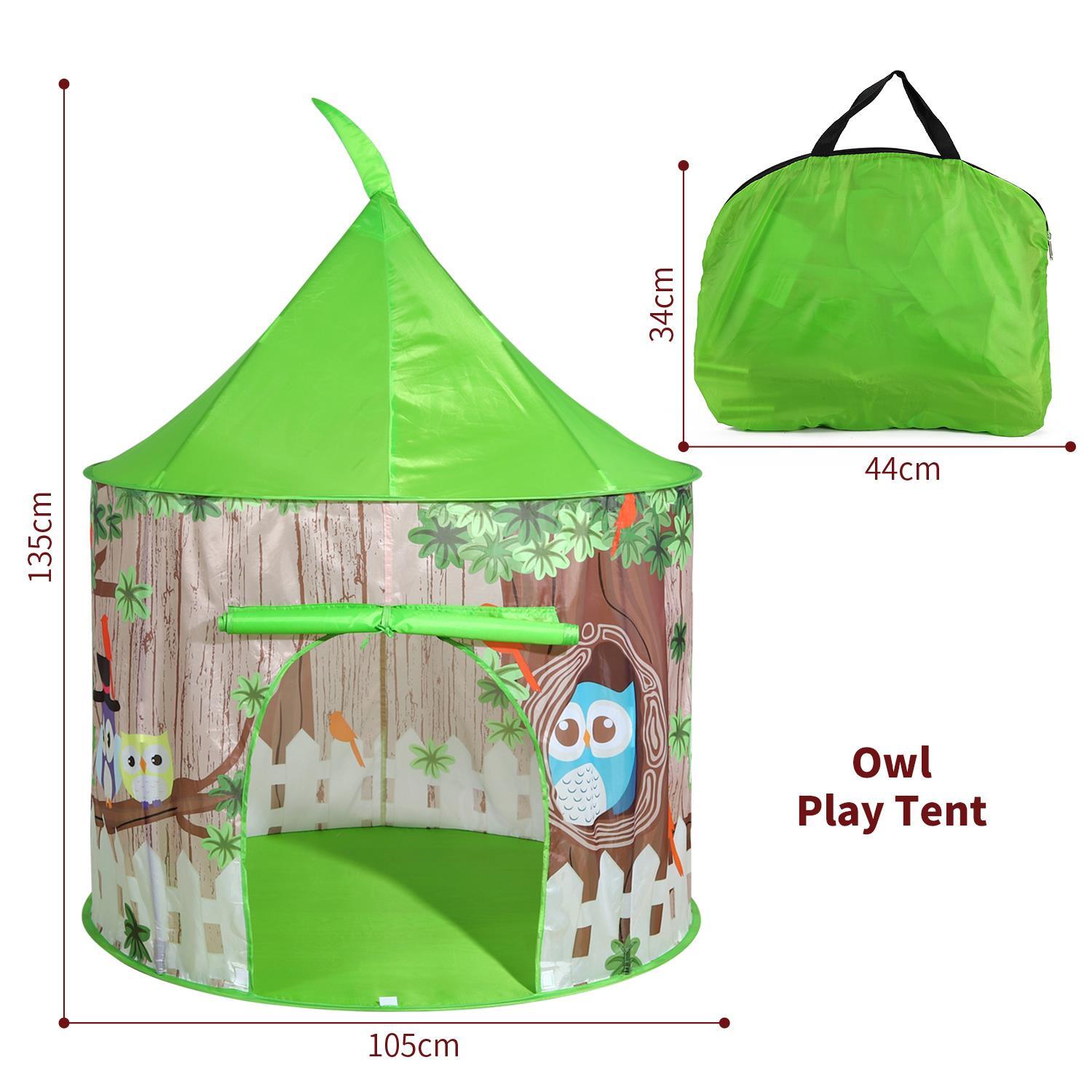 SOKA Play Tent Pop Up Indoor or Outdoor Garden Owl Playhouse Tent for Kids Childrens