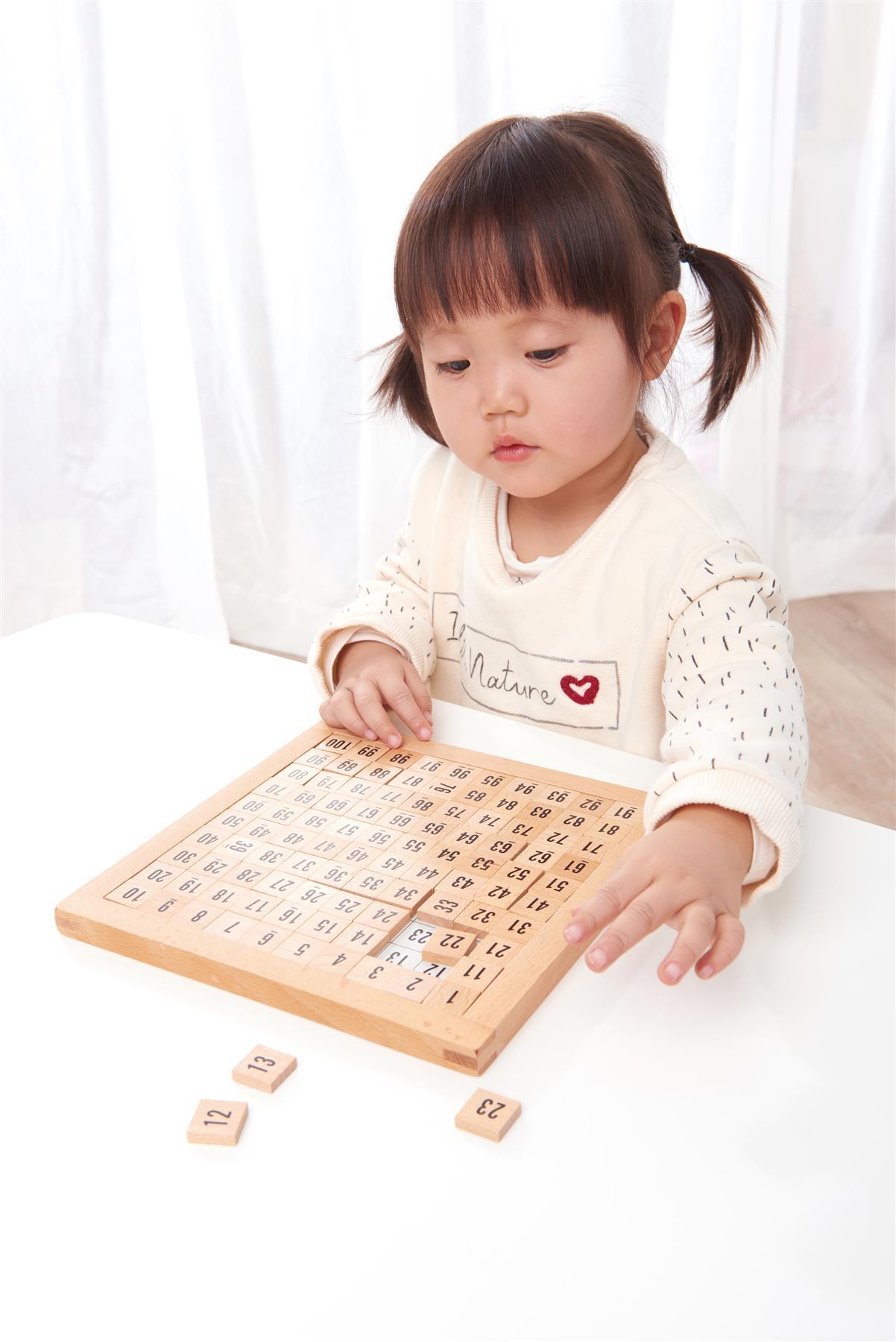 LELIN Wooden Hundred Board Game - 1 To 100 Consecutive Numbers Montessori Maths