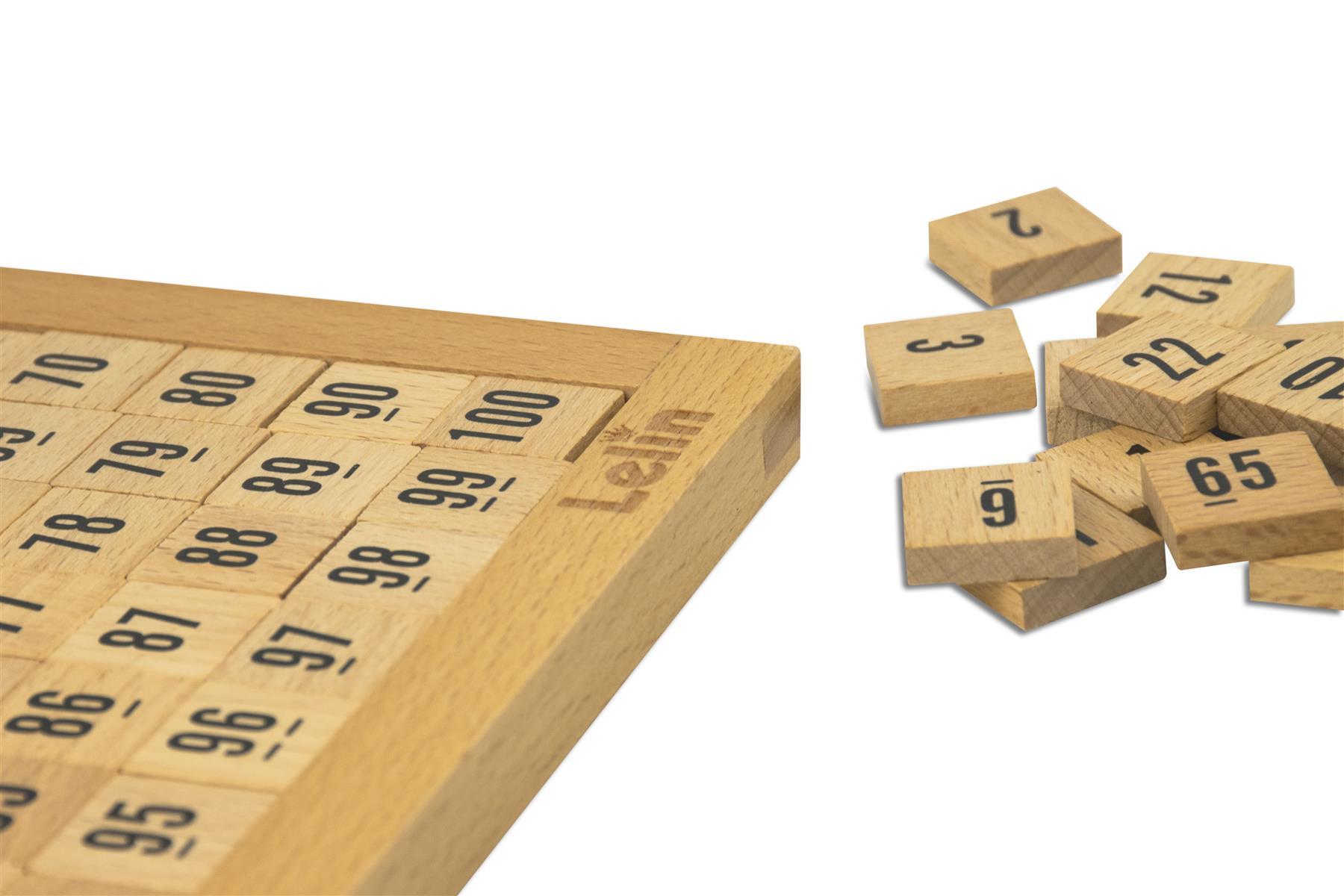 LELIN Wooden Hundred Board Game - 1 To 100 Consecutive Numbers Montessori Maths
