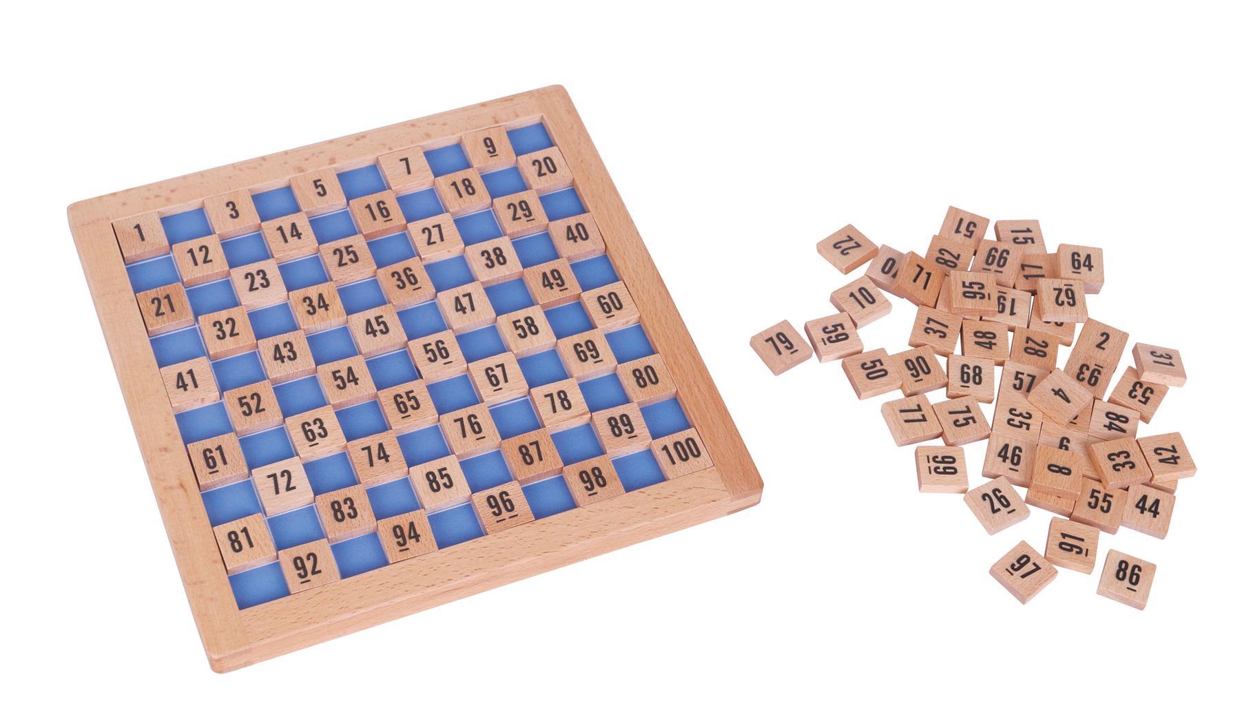 LELIN Wooden Hundred Board Game - 1 To 100 Consecutive Numbers Montessori Maths