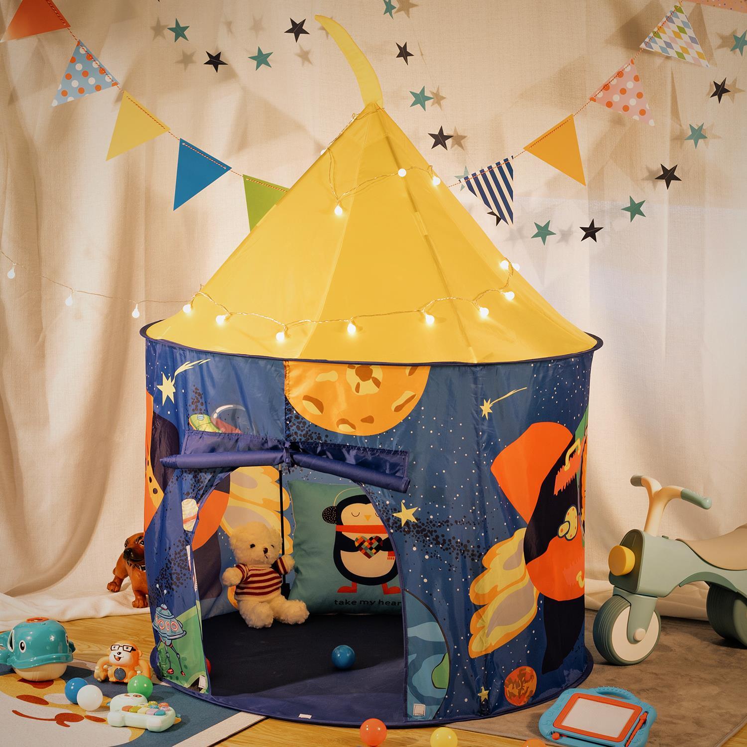 SOKA Space Play Tent Portable Foldable Blue & Yellow Pop Up Garden Playhouse Tent