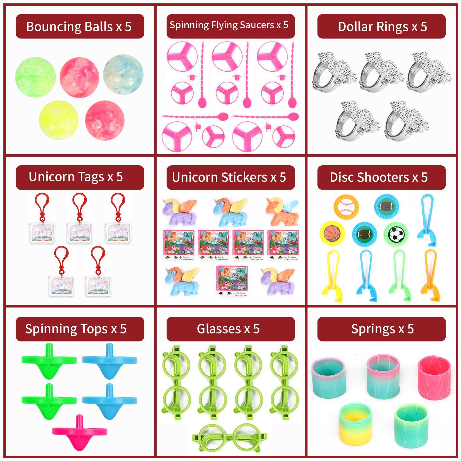 SOKA 120 PCS Party Bag Stocking Fillers Toys - Unique Designs
