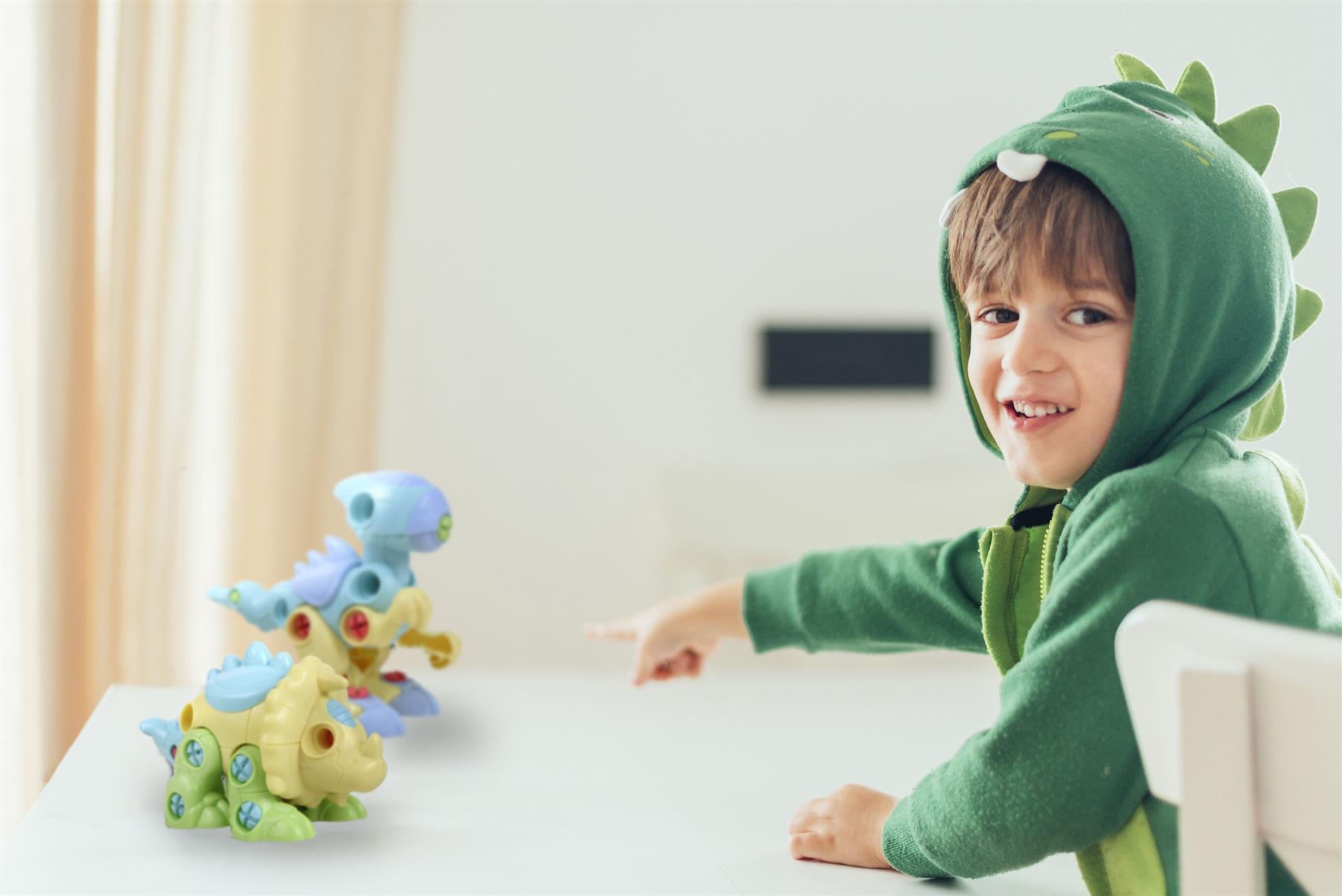 Soka Assemble Your Own Dinosaurs Toy Construction Set - Blue and Yellow