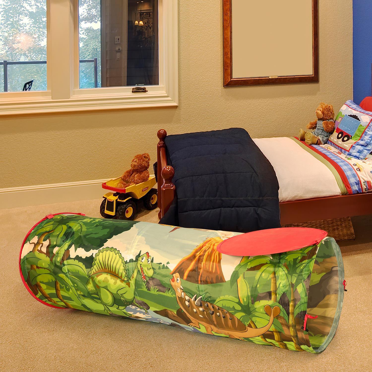 SOKA Kids Play Tunnel Green Pop Up Dino Dinosaur Indoor or Outdoor Garden Play Tent