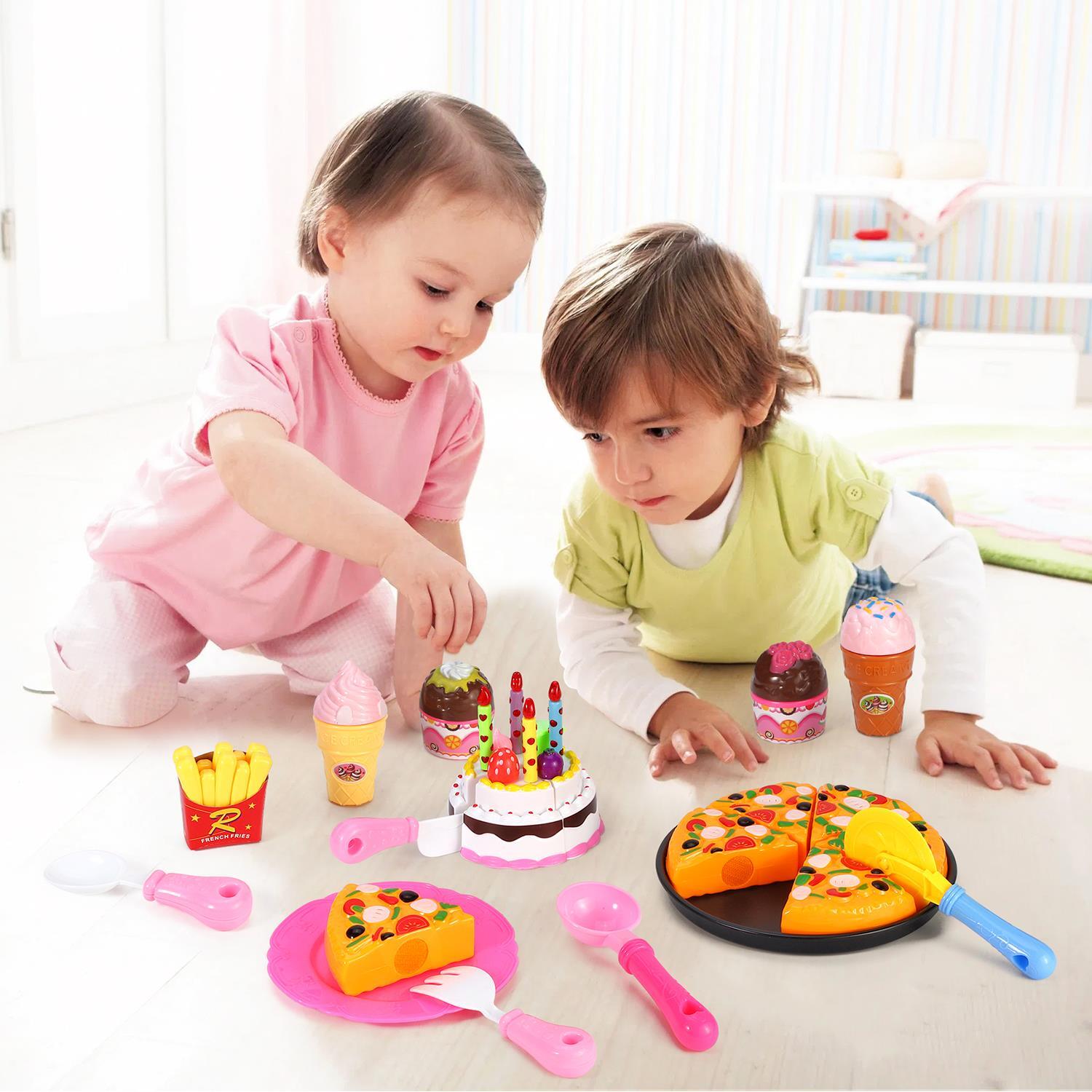 SOKA Pizza, Ice Cream & Cake Pretend Play Toy Set Food Playset for Kids 3+