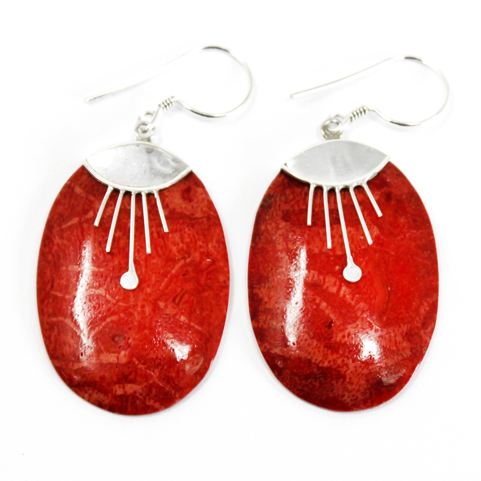 925 Silver Earrings - Oval Dcor - Per case: 1 Piece