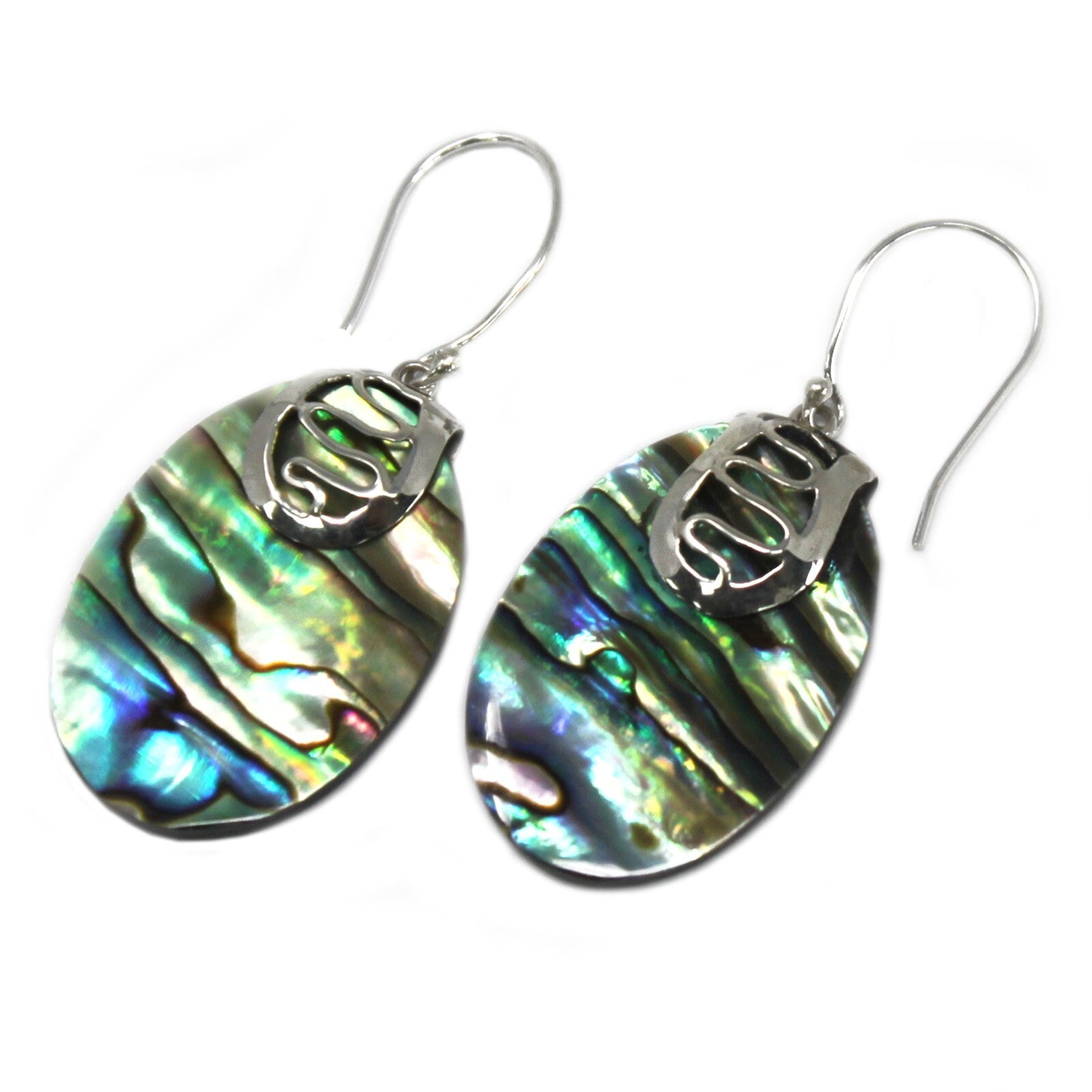Shell & Silver Earrings - Abalone - Per case: 1 Piece