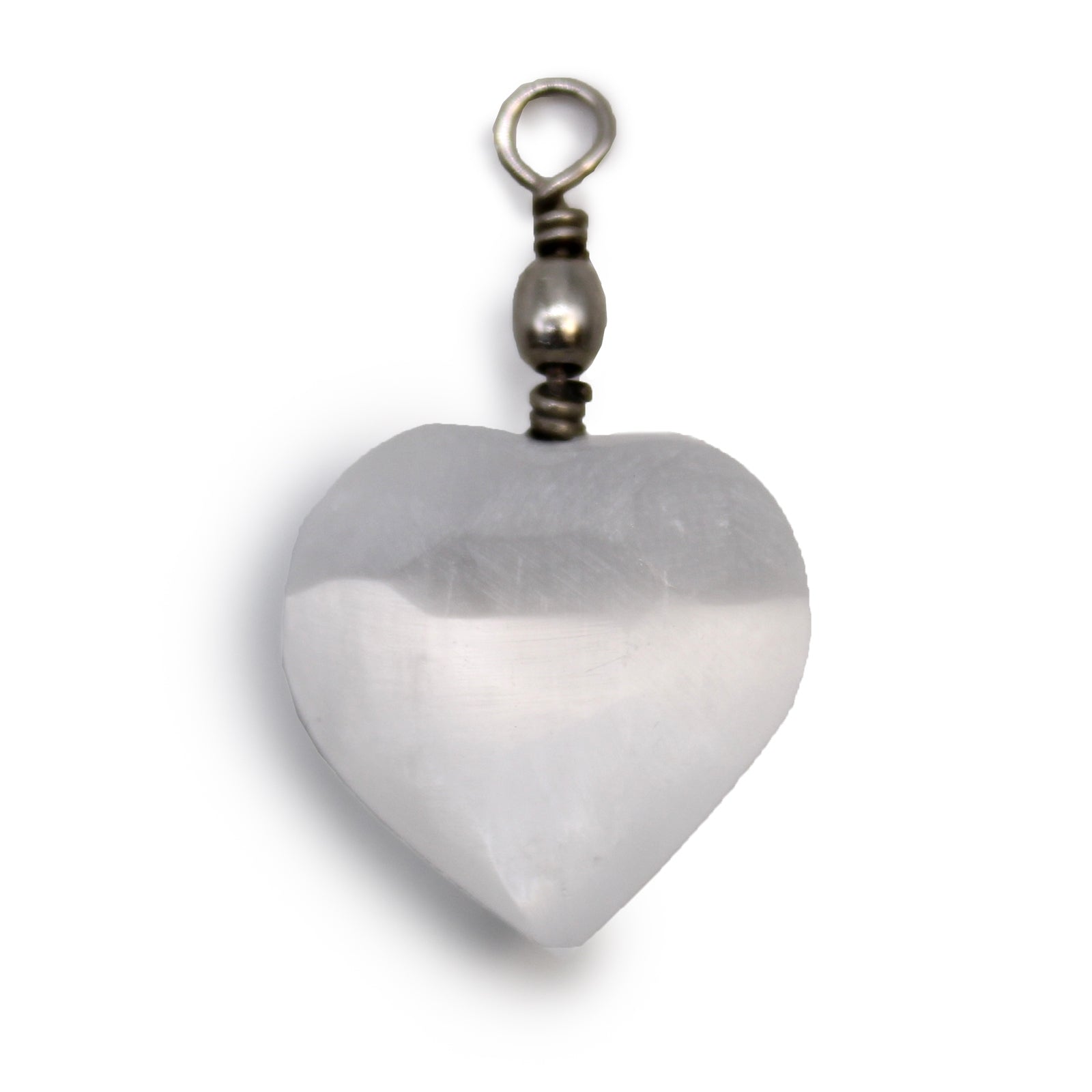 Selenite Heart Pendant - Per case: 1 Piece