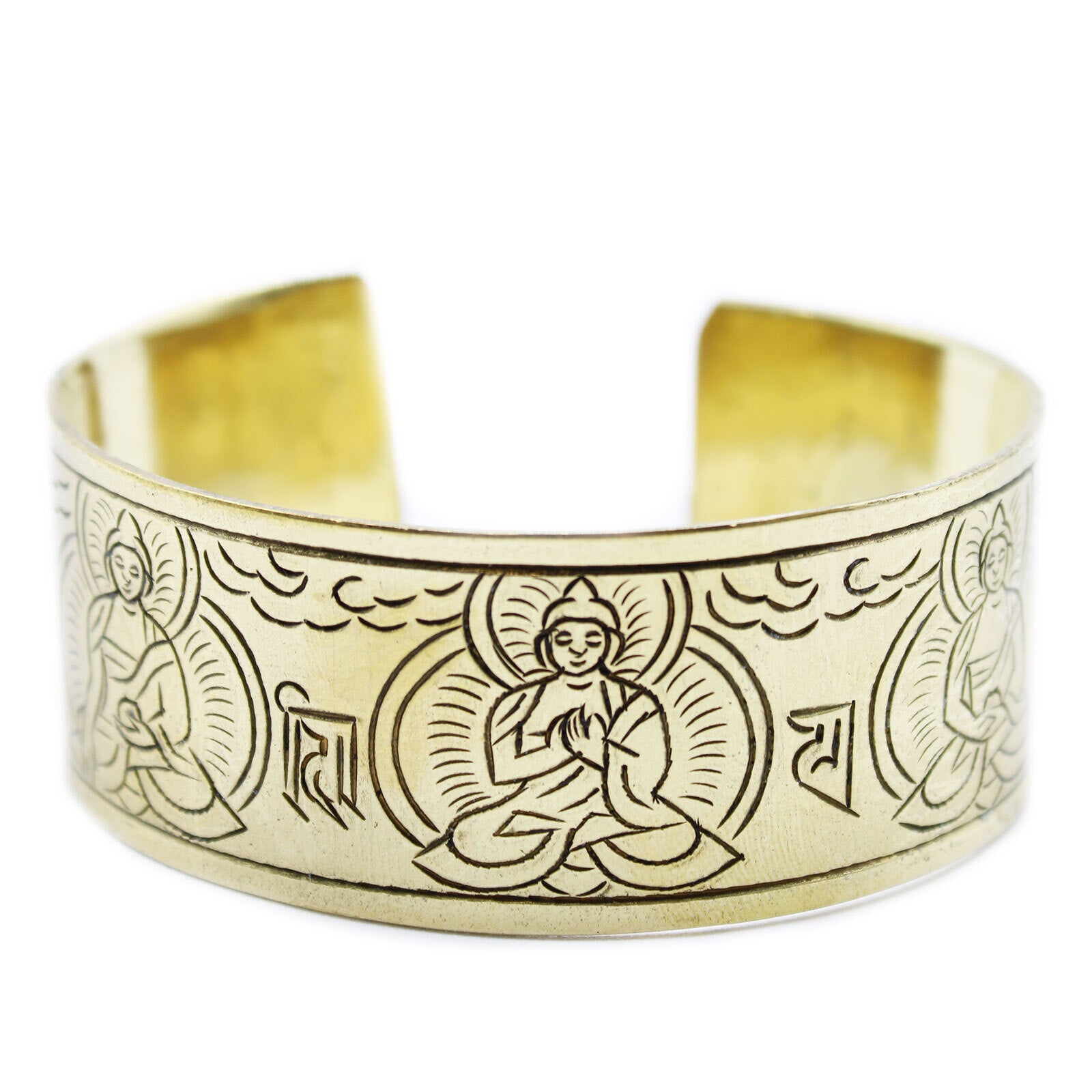 Brass Tibetan Bracelet - Five Buddha - Per case: 1 Piece