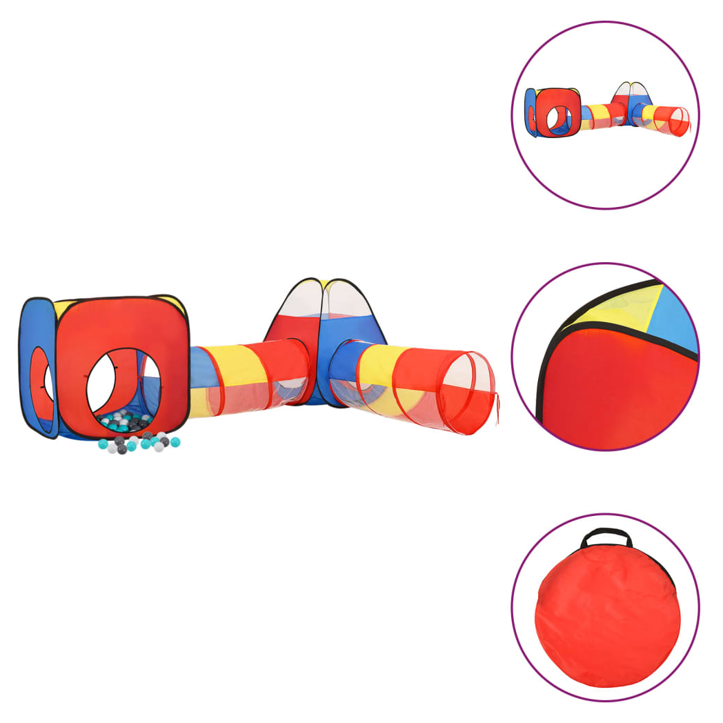 Children Play Tent with 250 Balls Multicolour 190x264x90 cm