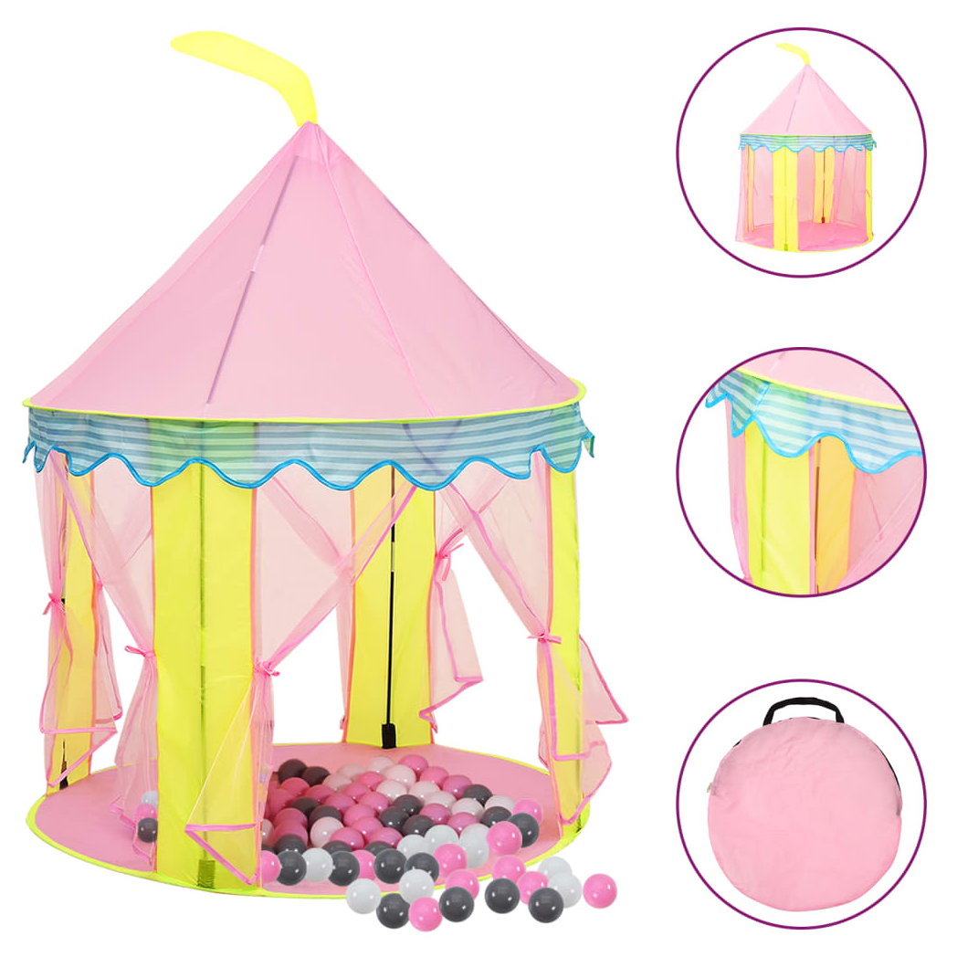 Children Play Tent with 250 Balls Pink 100x100x127 cm