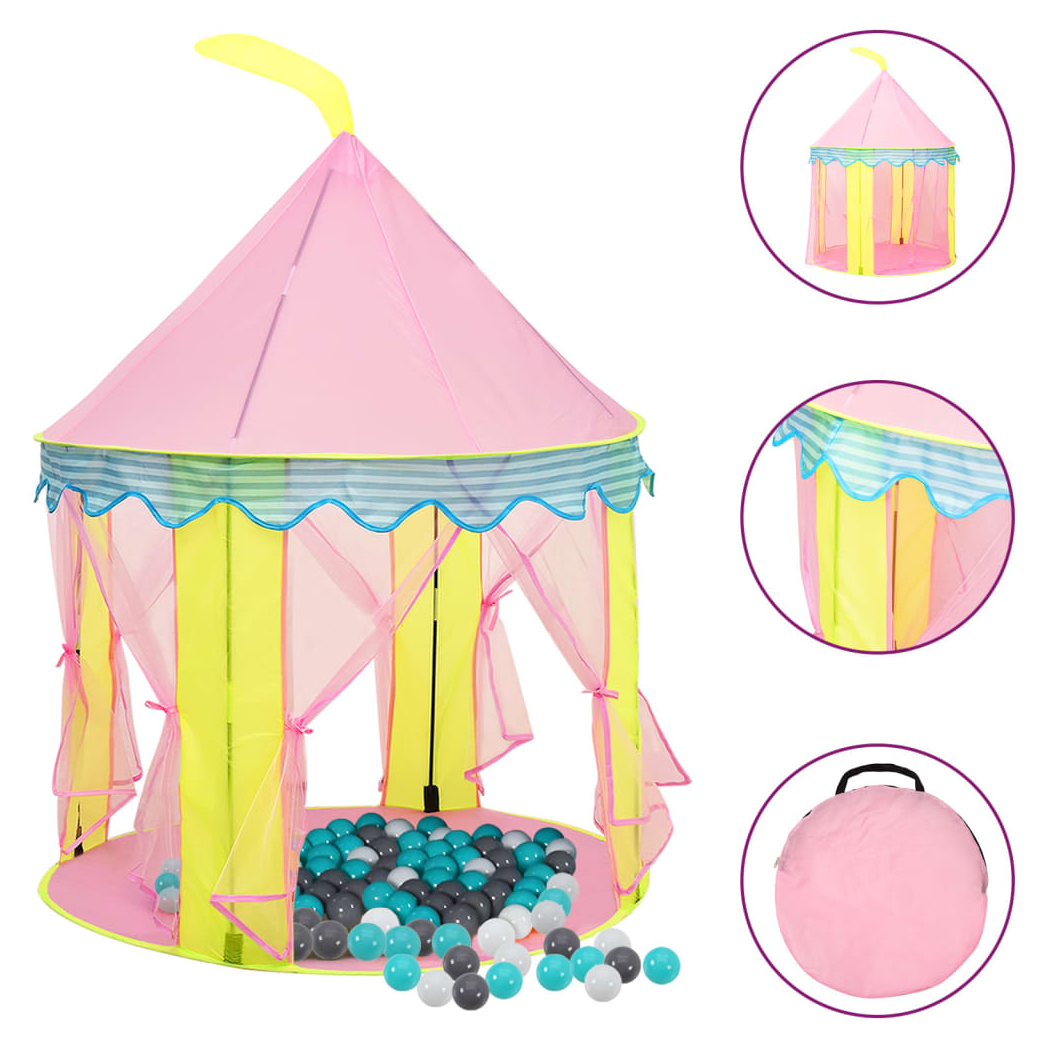Children Play Tent with 250 Balls Pink 100x100x127 cm
