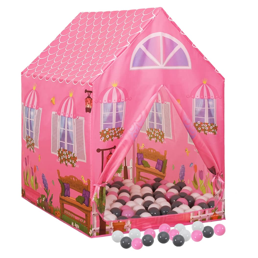Children Play Tent with 250 Balls Pink 69x94x104 cm