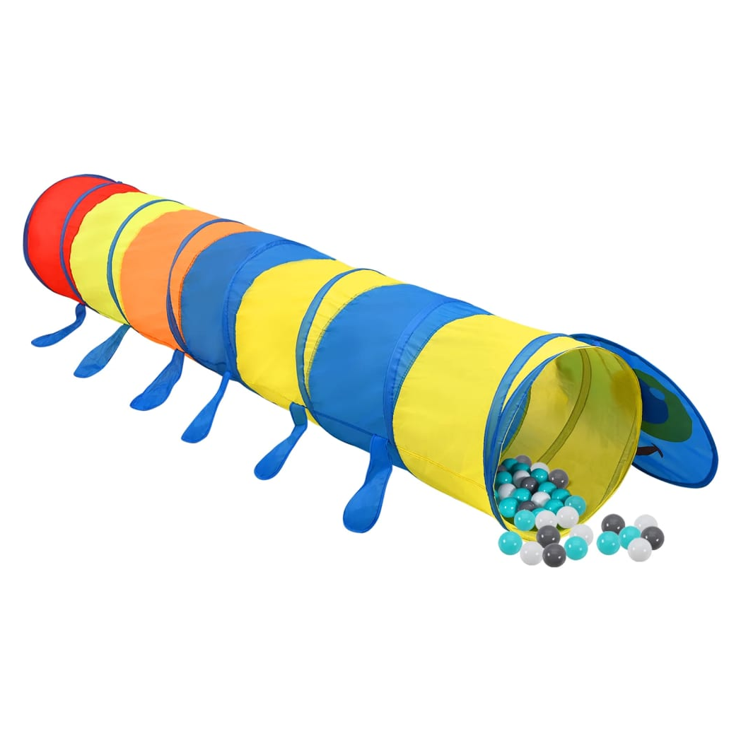 Children Play Tunnel with 250 Balls Multicolour 245 cm Polyester