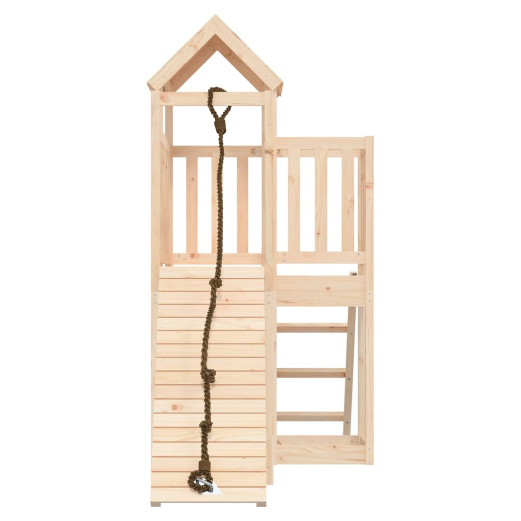 Playhouse with Climbing Wall Solid Wood Pine