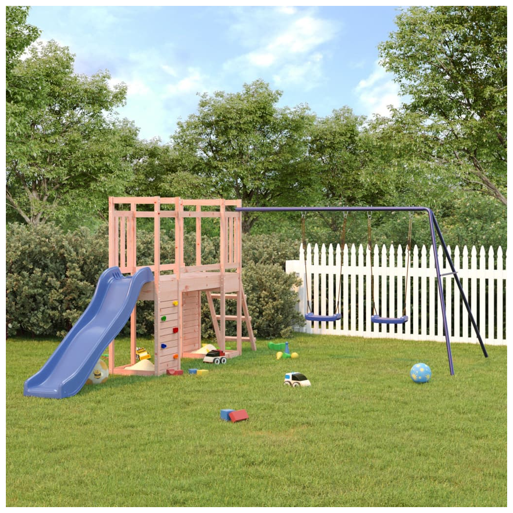 Playhouse with Slide Ladder Swings Solid Wood Douglas