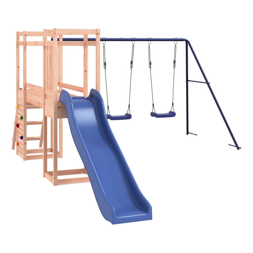 Playhouse with Slide Ladder Swings Solid Wood Douglas
