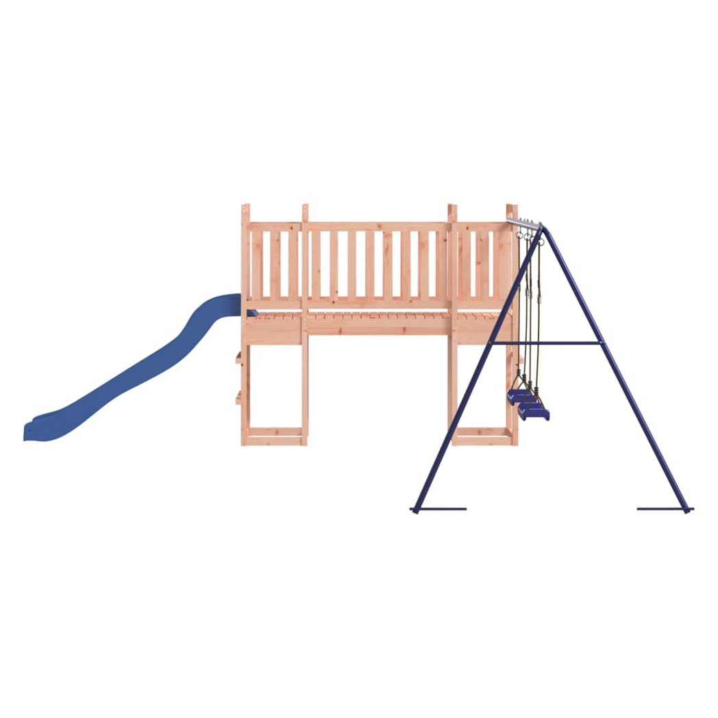 Playhouse with Slide Swings Solid Wood Douglas