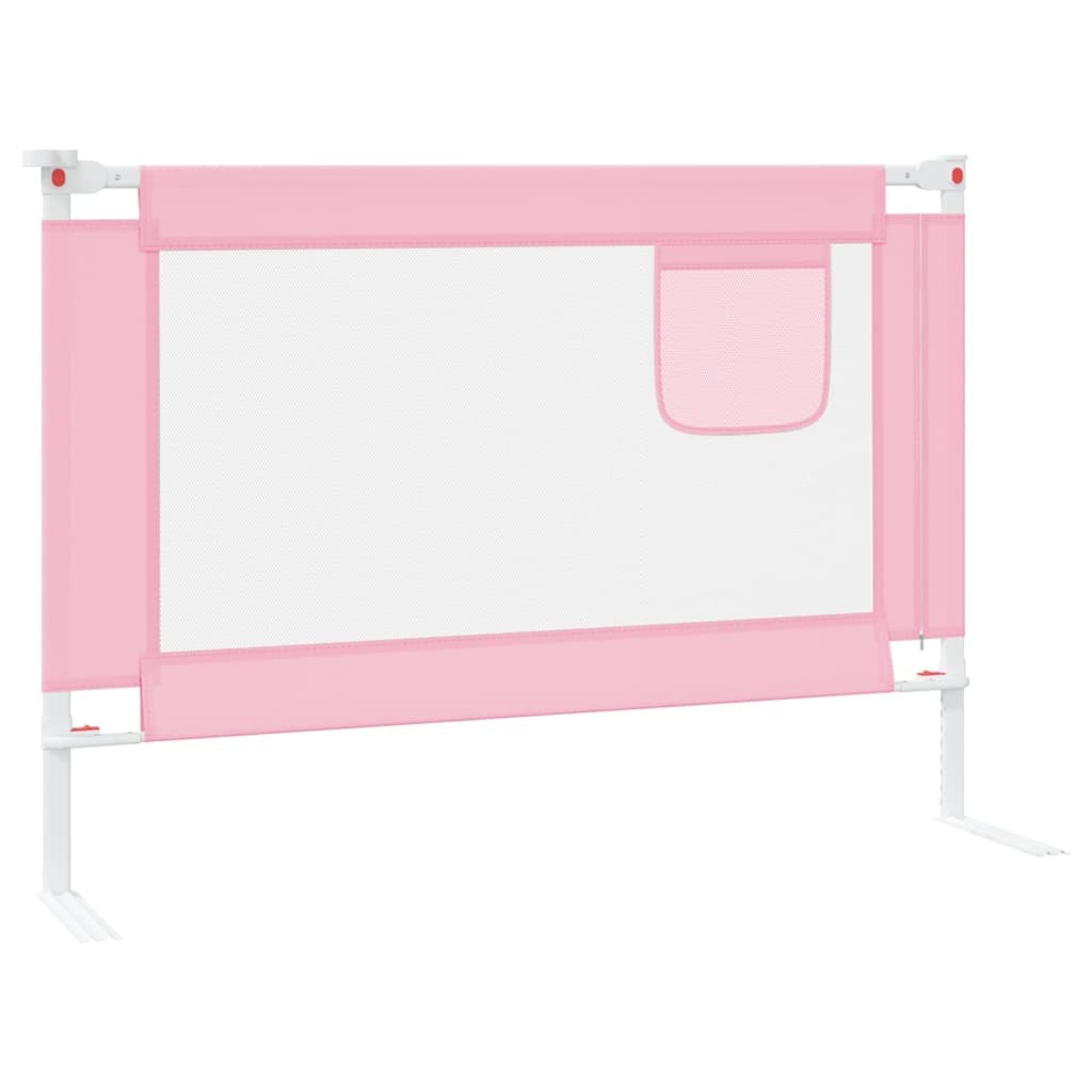 vidaXL Toddler Safety Bed Rail Pink 90x25 cm Fabric