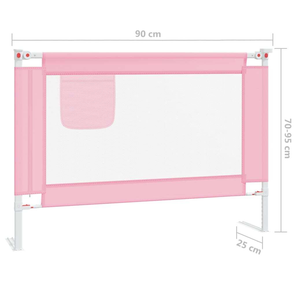 vidaXL Toddler Safety Bed Rail Pink 90x25 cm Fabric