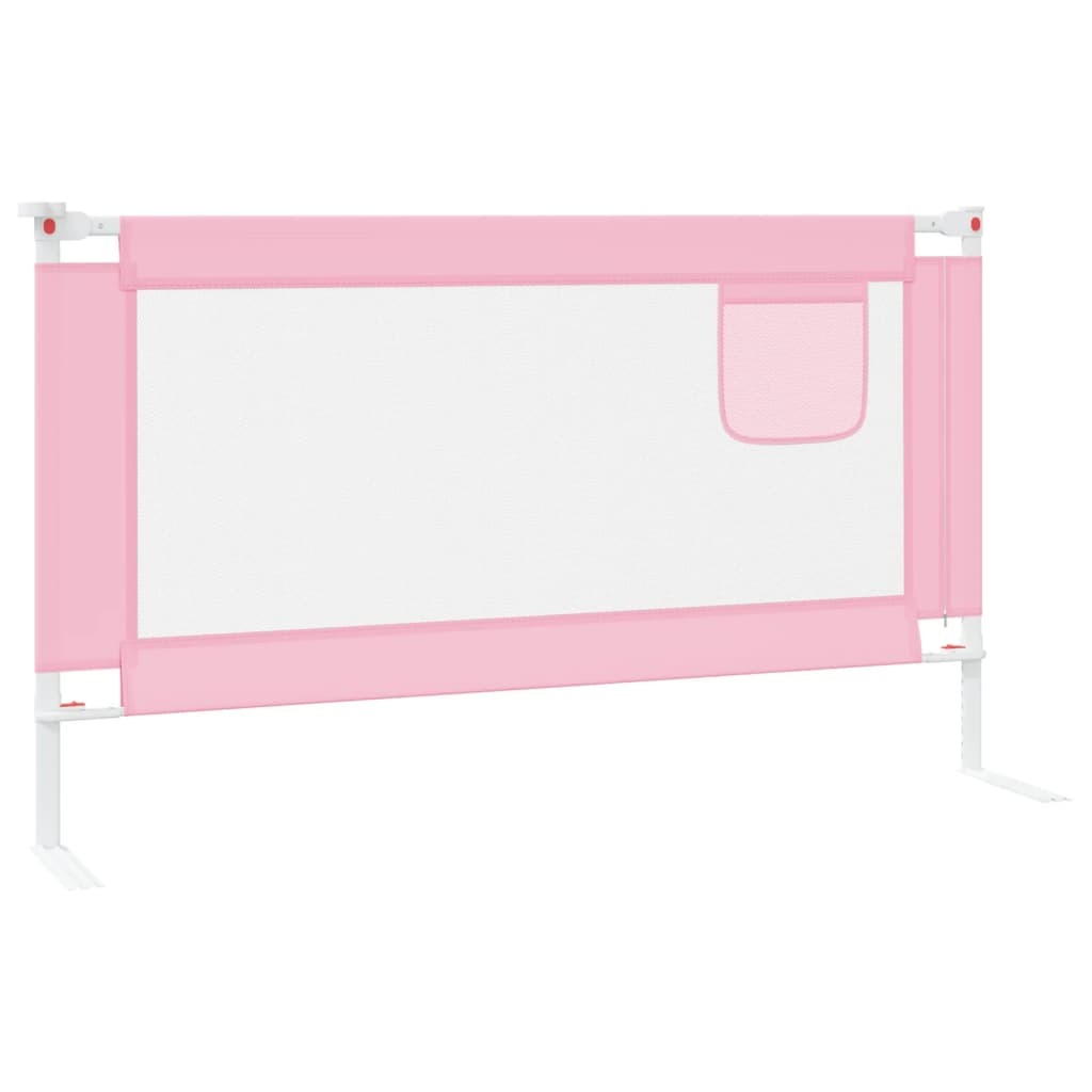 vidaXL Toddler Safety Bed Rail Pink 140x25 cm Fabric