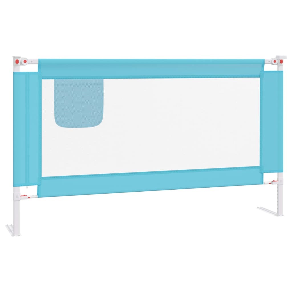 vidaXL Toddler Safety Bed Rail Blue 140x25 cm Fabric