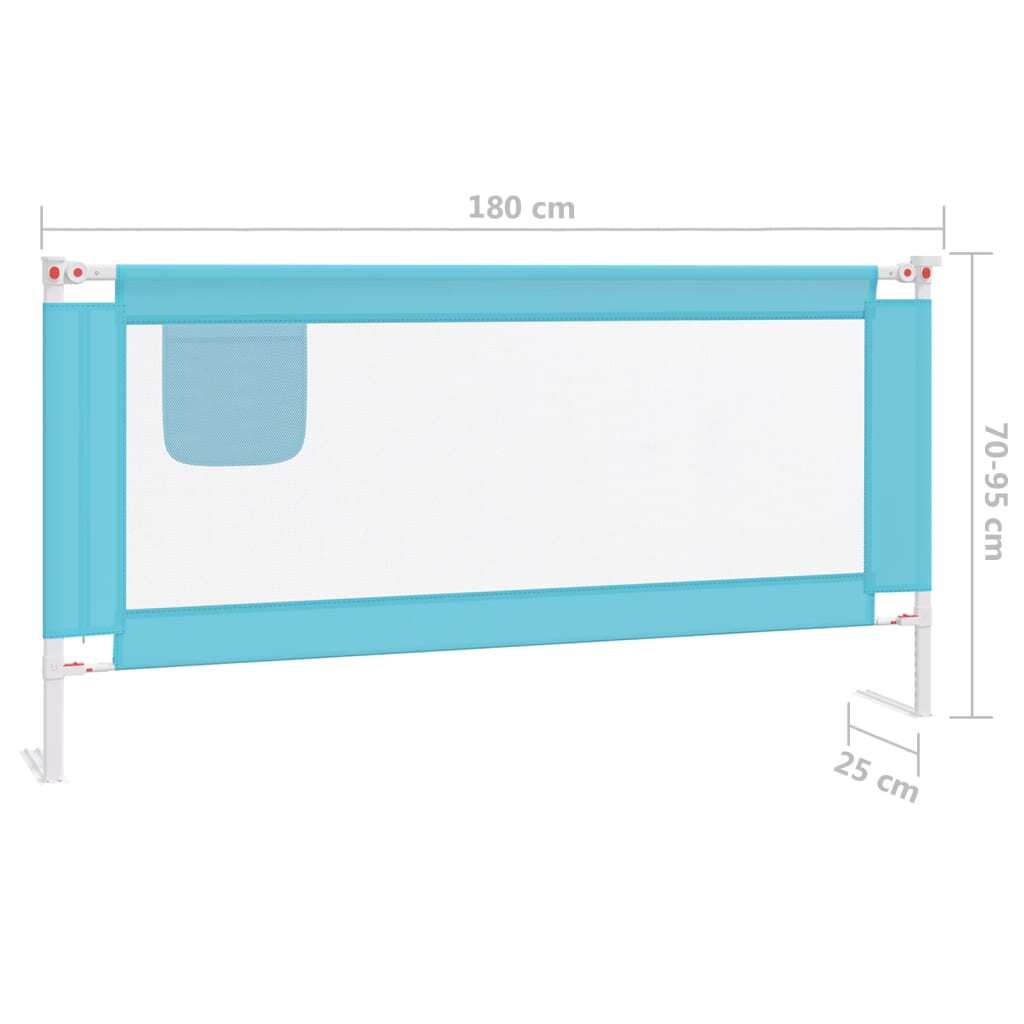 vidaXL Toddler Safety Bed Rail Blue 180x25 cm Fabric
