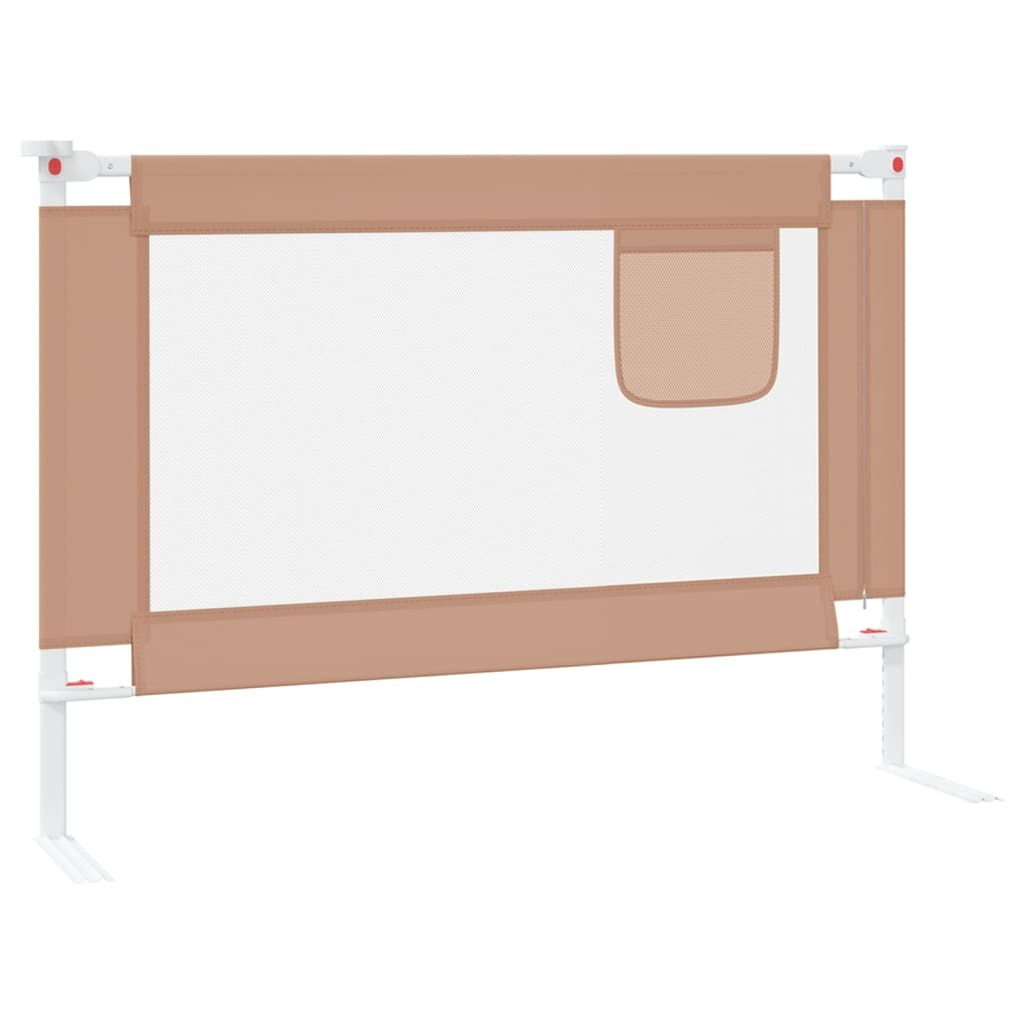 vidaXL Toddler Safety Bed Rail Taupe 90x25 cm Fabric