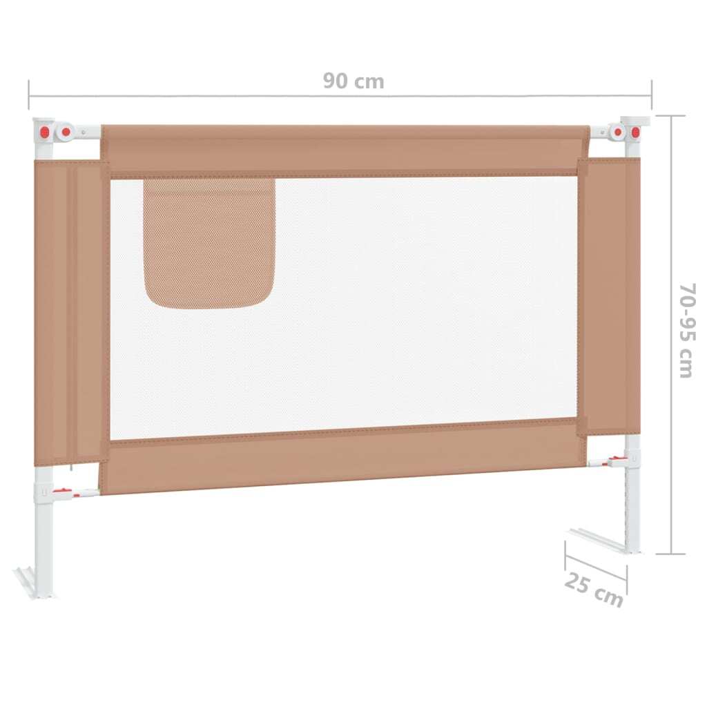 vidaXL Toddler Safety Bed Rail Taupe 90x25 cm Fabric