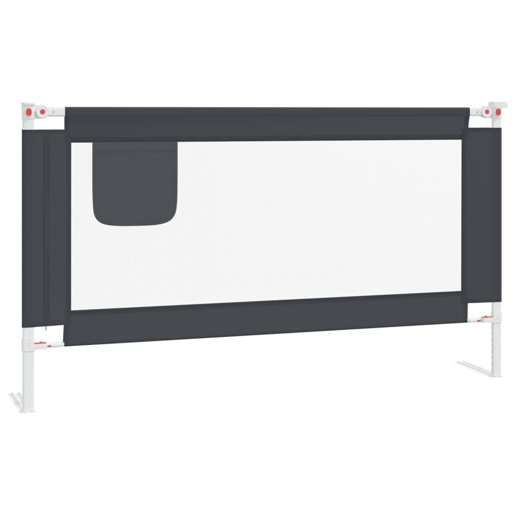 vidaXL Toddler Safety Bed Rail Dark Grey 150x25 cm Fabric