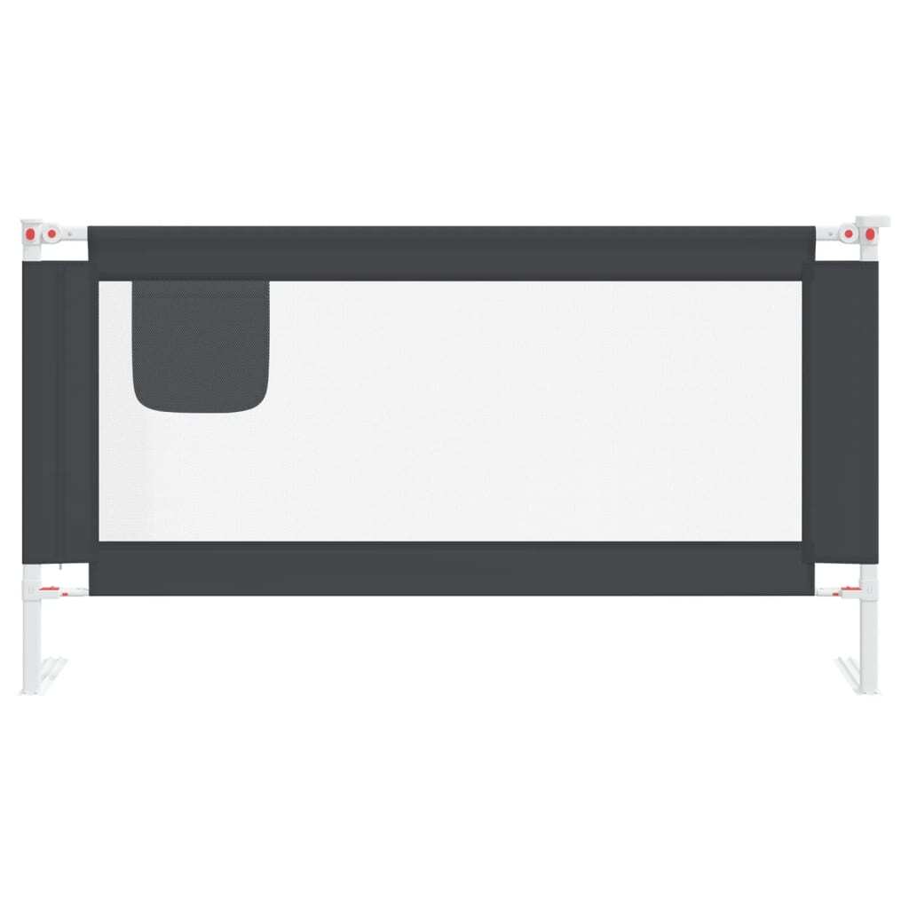 vidaXL Toddler Safety Bed Rail Dark Grey 160x25 cm Fabric