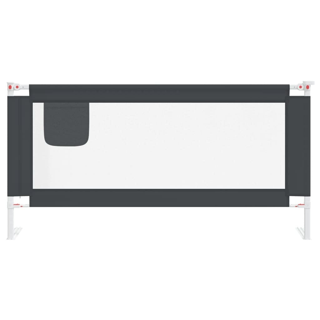 vidaXL Toddler Safety Bed Rail Dark Grey 180x25 cm Fabric