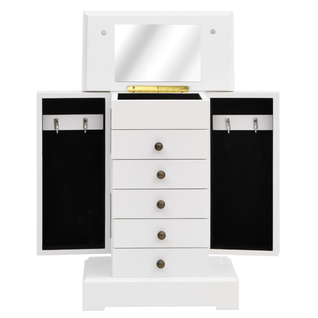 vidaXL Jewellry Case with Mirror MDF 25x13.5x34 cm