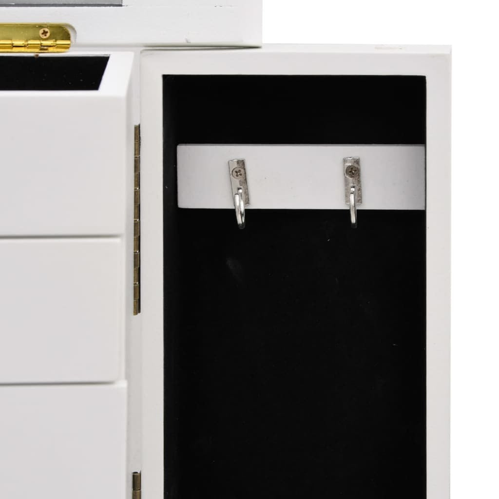 vidaXL Jewellry Case with Mirror MDF 25x13.5x34 cm