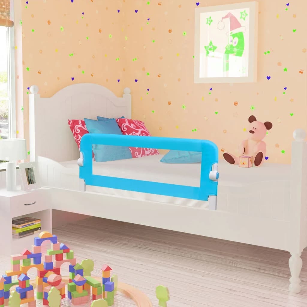 vidaXL Toddler Safety Bed Rail 2 pcs Blue 102x42 cm