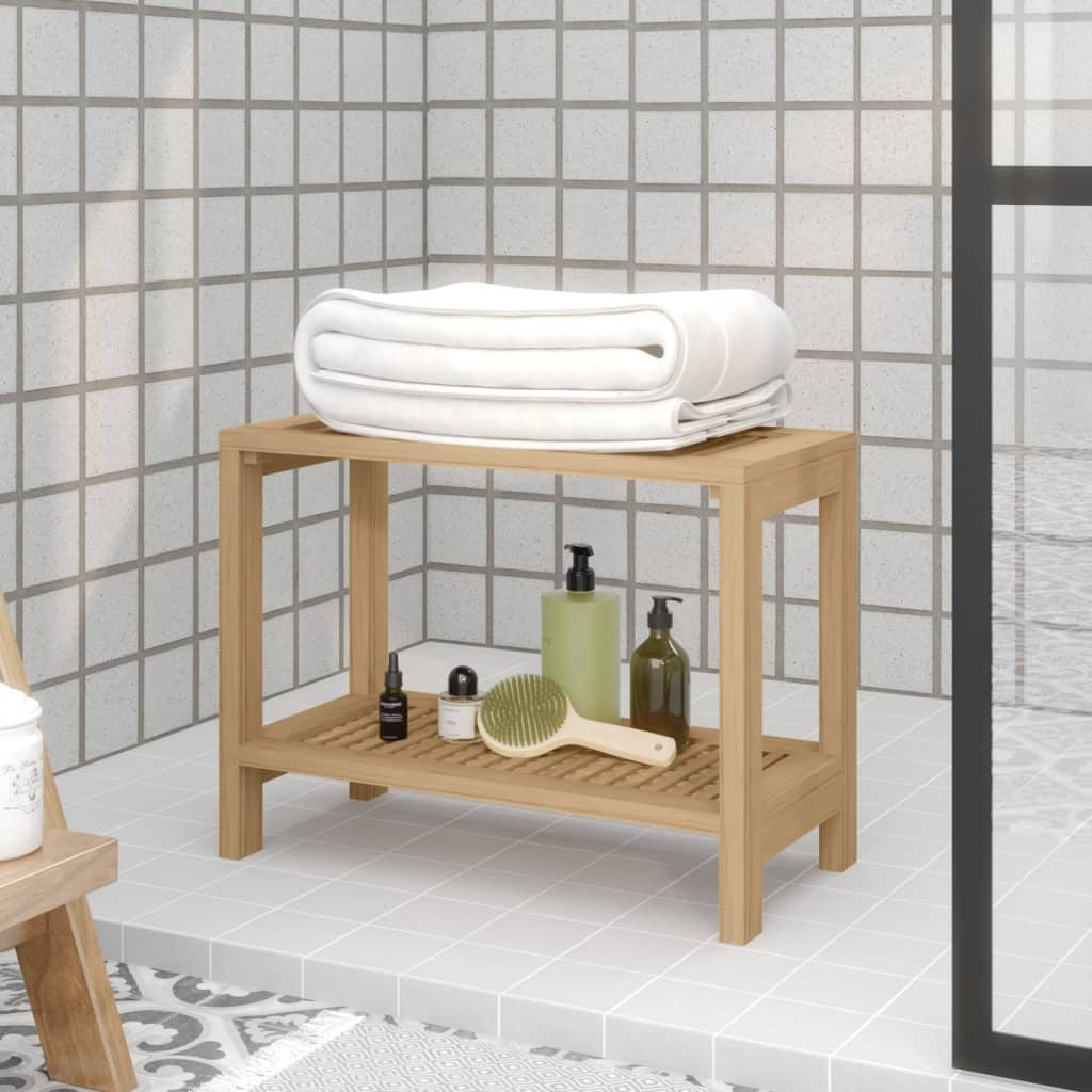 vidaXL Shower Bench 60x30x45 cm Solid Wood Teak