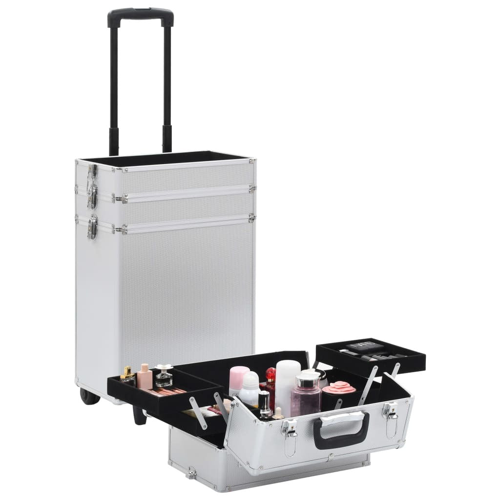 vidaXL Make-up Trolley Aluminium Silver