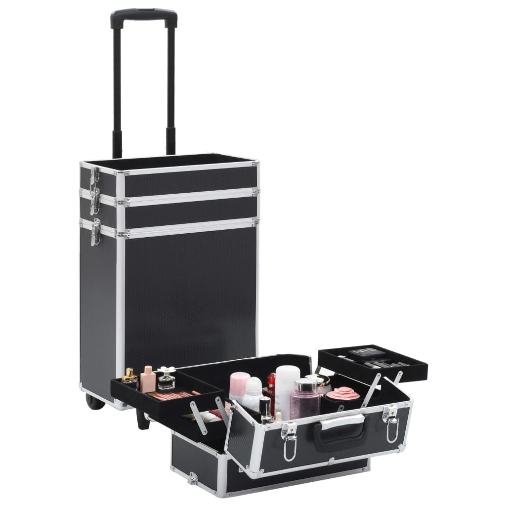 vidaXL Make-up Trolley Aluminium Black