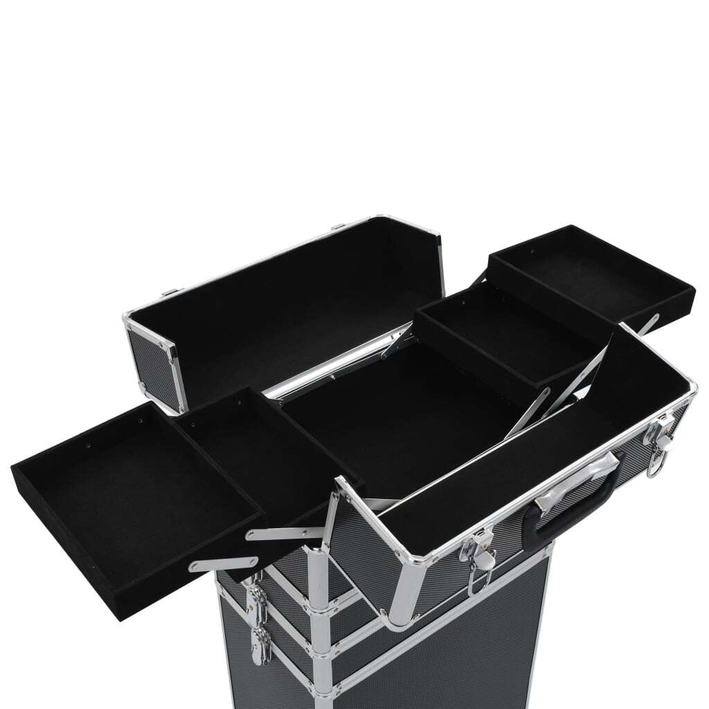 vidaXL Make-up Trolley Aluminium Black