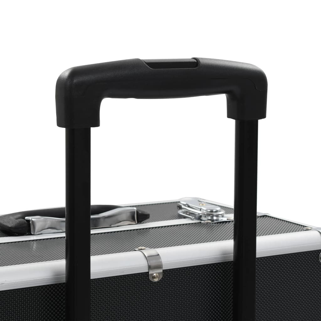 vidaXL Make-up Trolley Aluminium Black