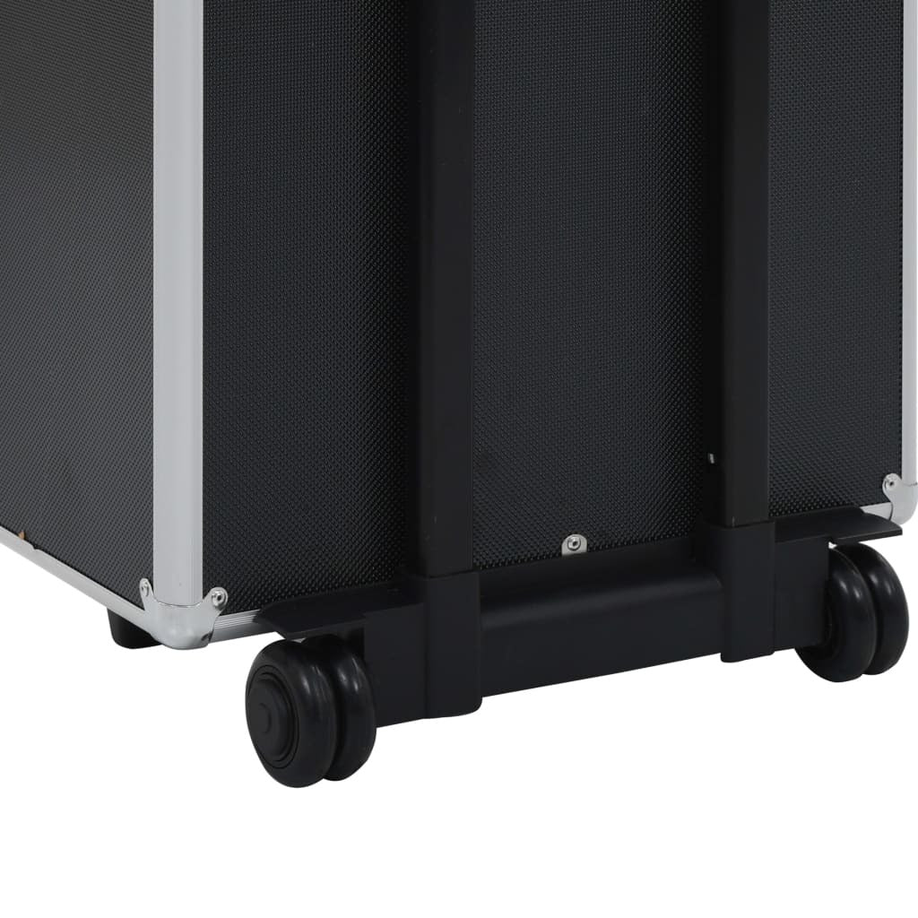vidaXL Make-up Trolley Aluminium Black