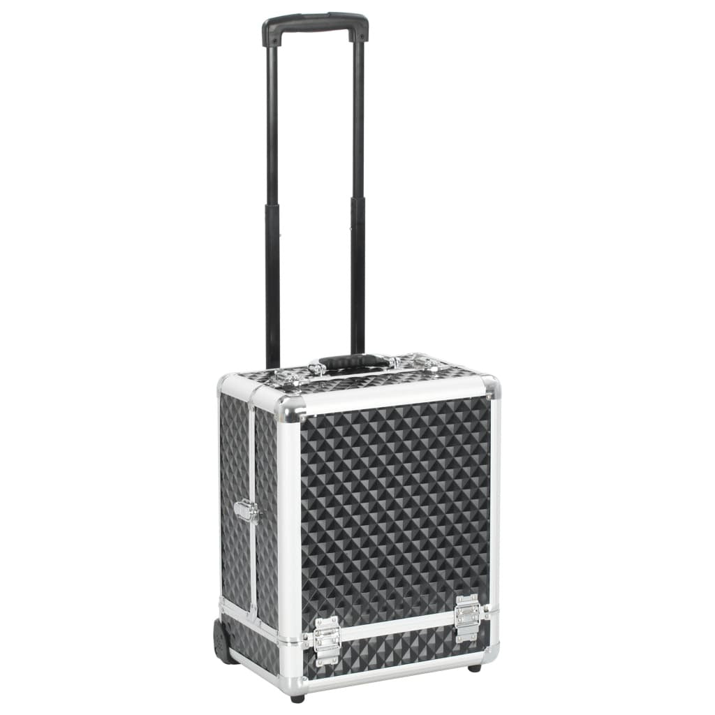 vidaXL Make-up Trolley 35x29x45 cm Black Aluminium