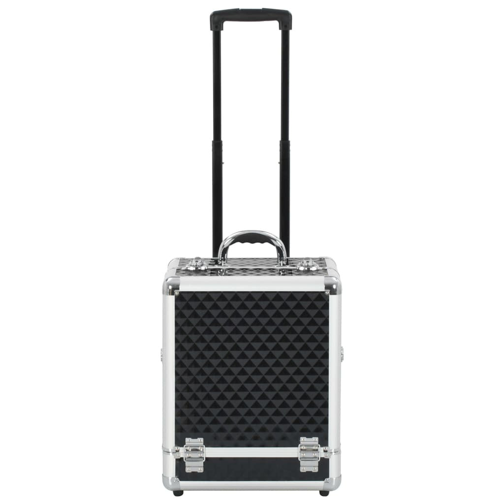 vidaXL Make-up Trolley 35x29x45 cm Black Aluminium