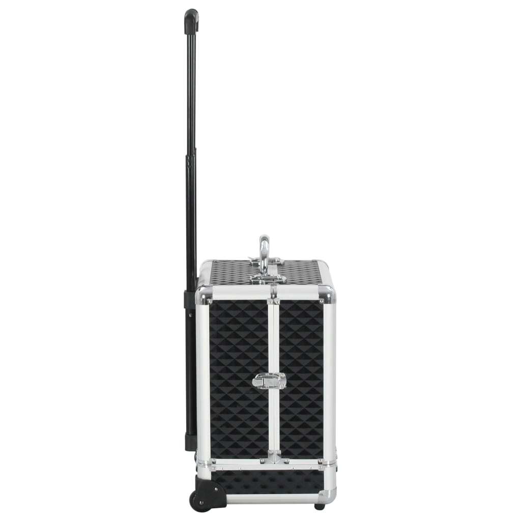 vidaXL Make-up Trolley 35x29x45 cm Black Aluminium