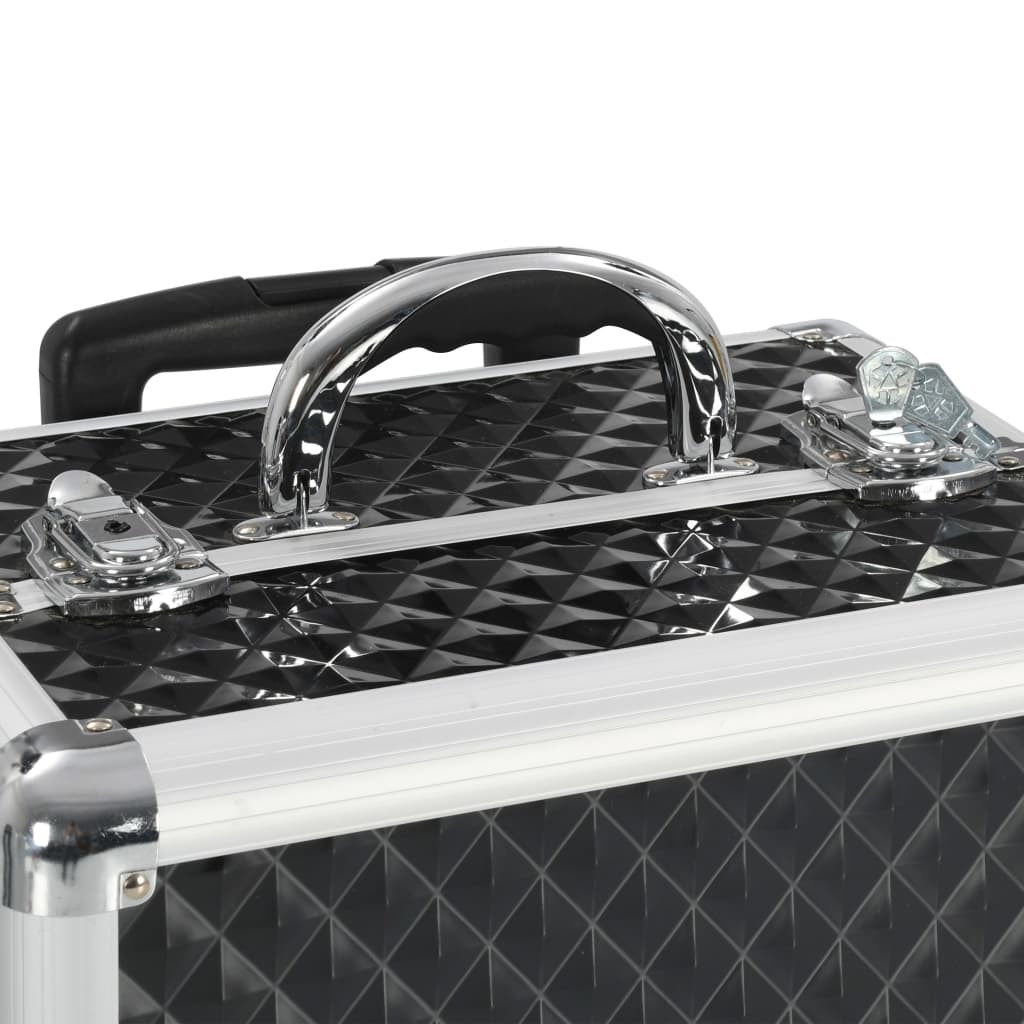 vidaXL Make-up Trolley 35x29x45 cm Black Aluminium