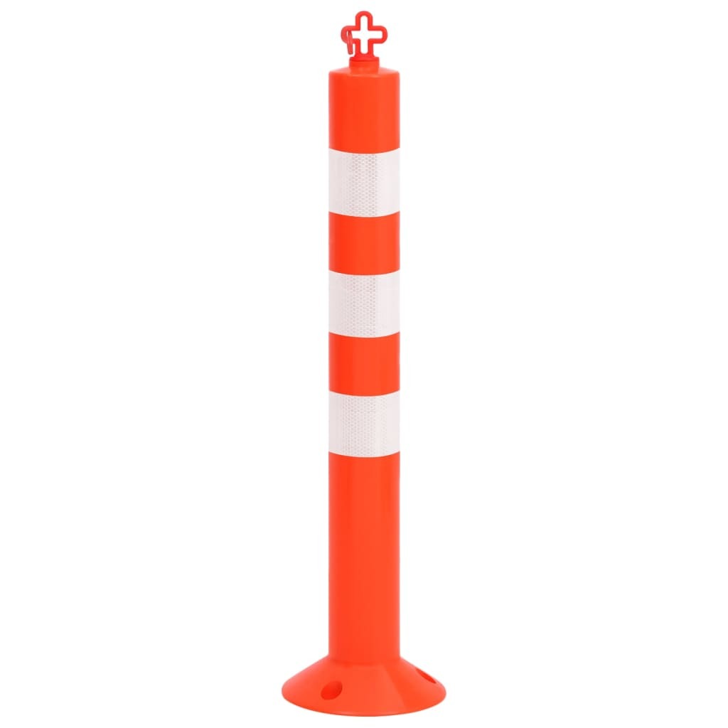 Traffic Control Bollards 2 pcs with Chain 75 cm PE
