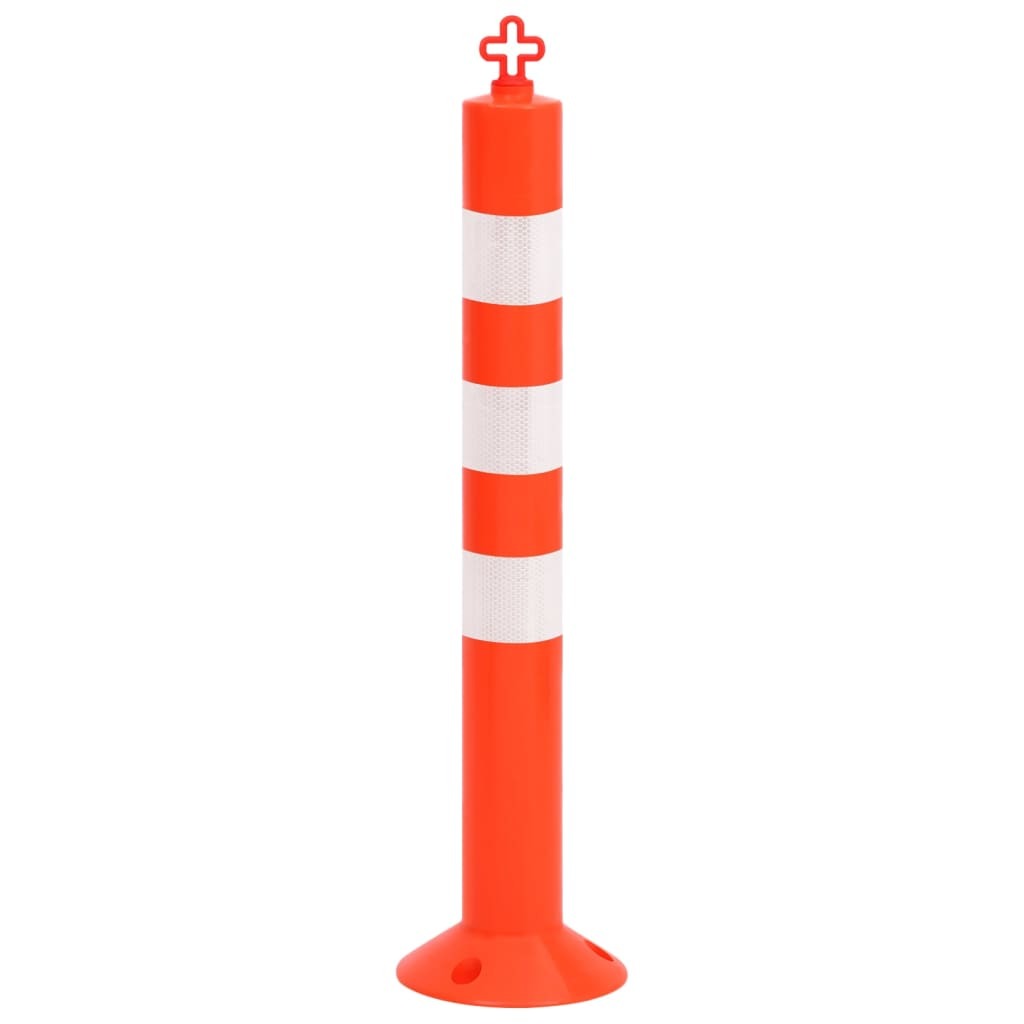 Traffic Control Bollards 2 pcs with Chain 75 cm PE