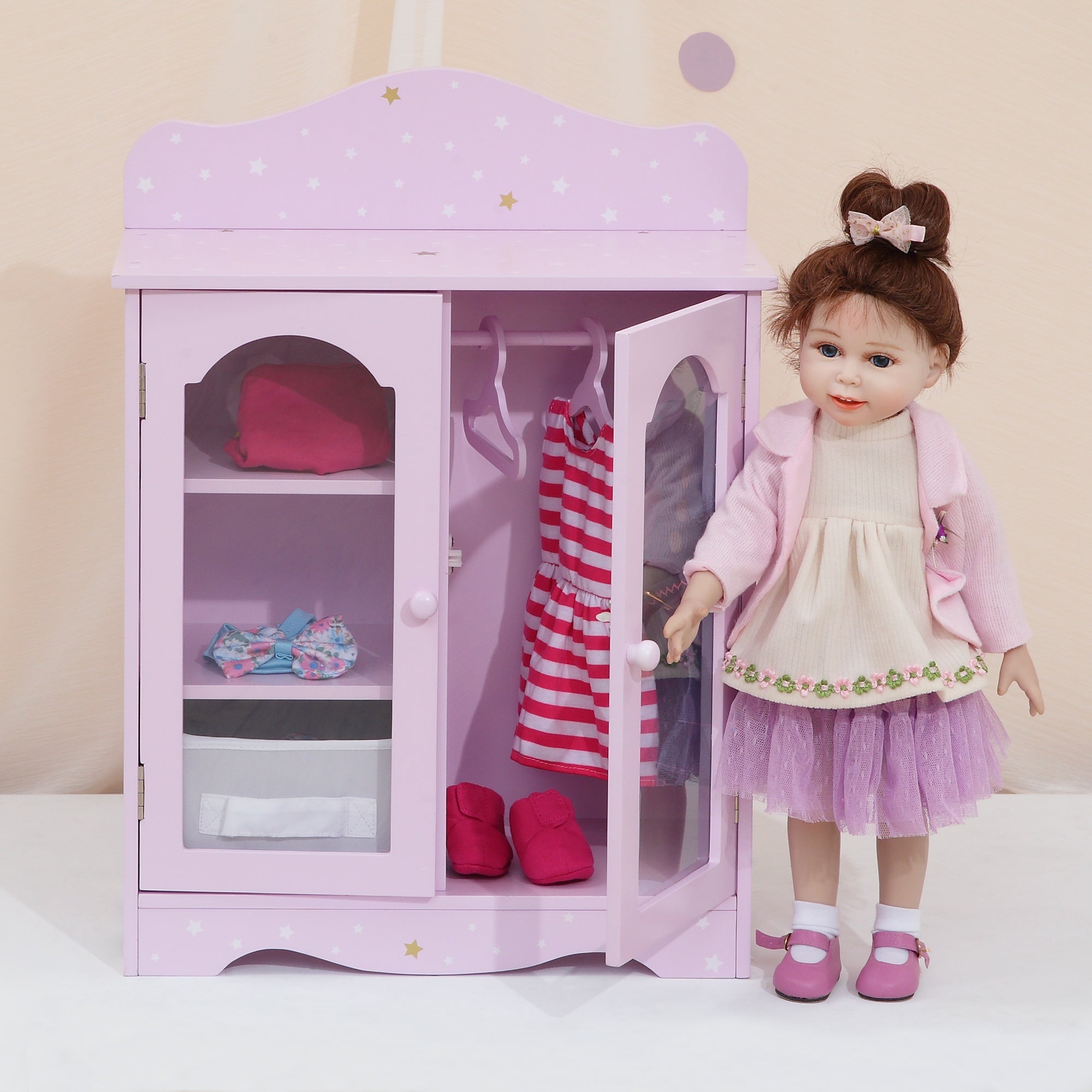 Olivia's Little World 18 Inch Doll Closet Doll Furniture With Hangers TD-0210AP